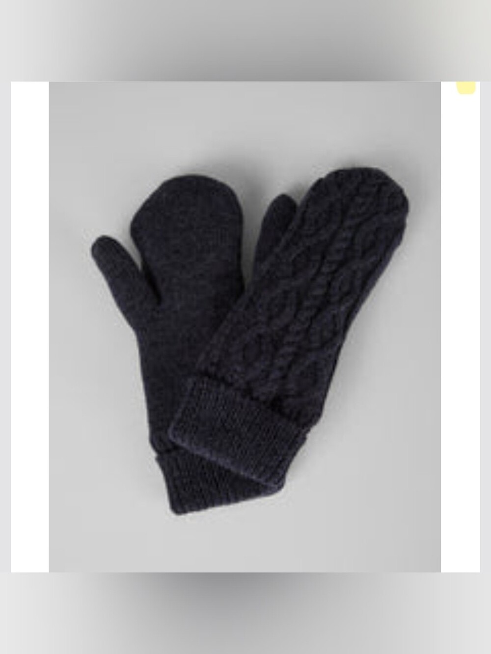 !! FREE CABLE KNIT MITTENS - Dark Gray/blue